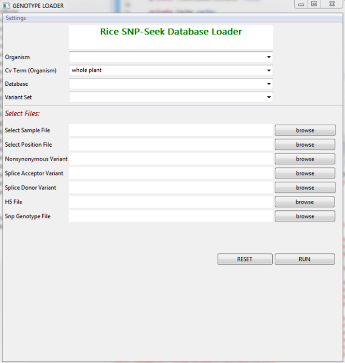 Screenshot of the Loader UI